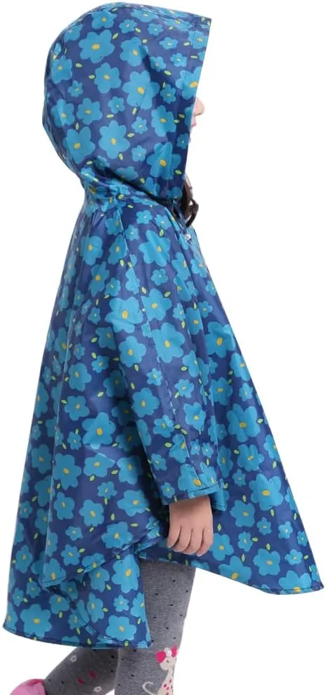 AIWUHE Kids Rain Poncho Cartoon Raincoat Jacket Cute Rain Coat Toddler Boys Girls Rain Cape Light Waterproof Hoodie Outwear