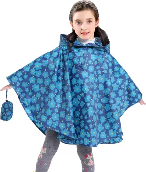 AIWUHE Kids Rain Poncho Cartoon Raincoat Jacket Cute Rain Coat Toddler Boys Girls Rain Cape Light Waterproof Hoodie Outwear