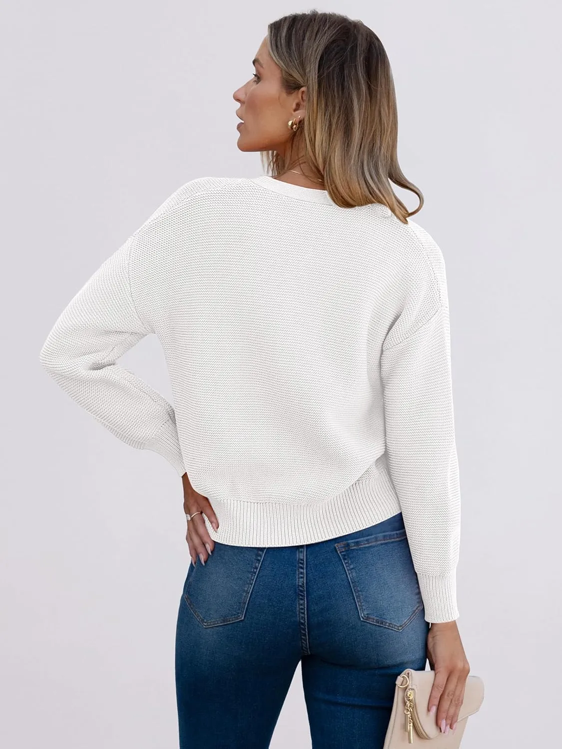 Caracilia Cardigan Sweaters for Women Cropped Open Front Tweed Knit Button Down Dressy Casual Jacket 2025 Spring Outwear