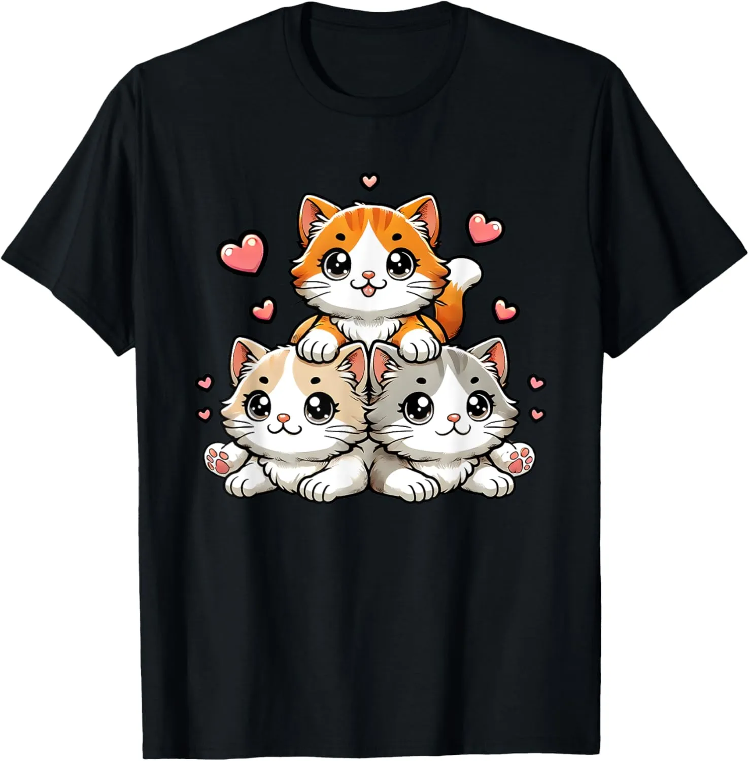 Cute Kawaii Cats Neko Funny Kitten Cat Lover Gift Women Girl T-Shirt