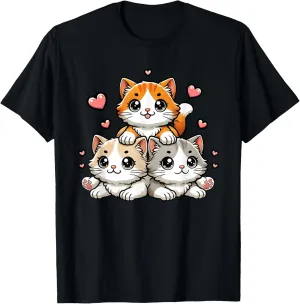 Cute Kawaii Cats Neko Funny Kitten Cat Lover Gift Women Girl T-Shirt