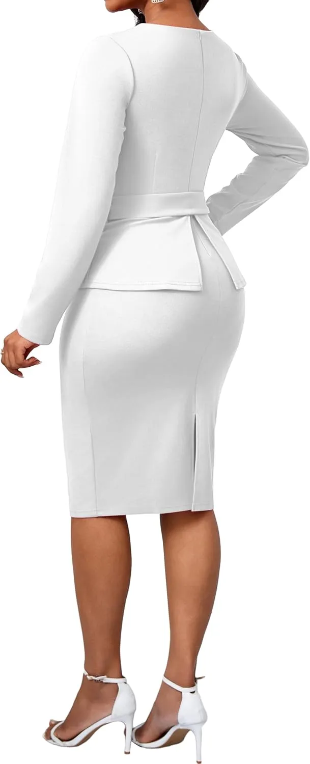 CuteCherry Women Sexy Dress Bodycon Work Dress Elegant Pencil Dress