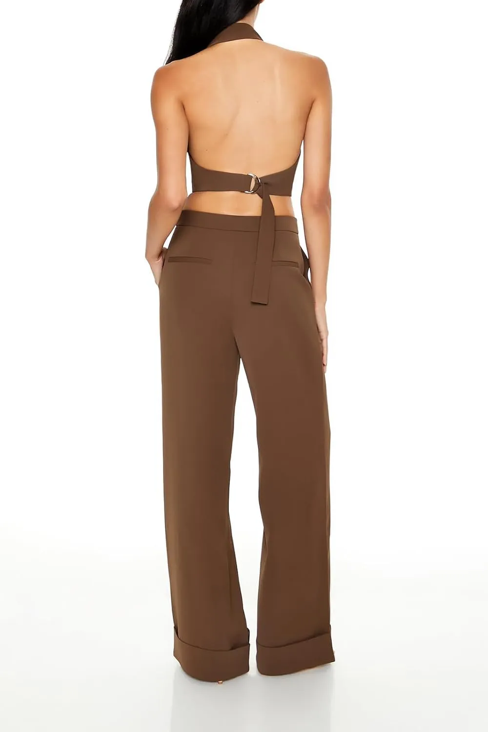 Forever 21 Women's Halter Crop Top & Pants Set