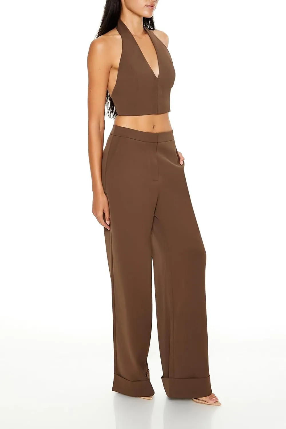 Forever 21 Women's Halter Crop Top & Pants Set