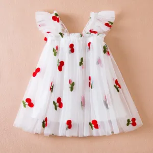 Girl's Cute Butterfly Wings Princess Dress Small Cherry