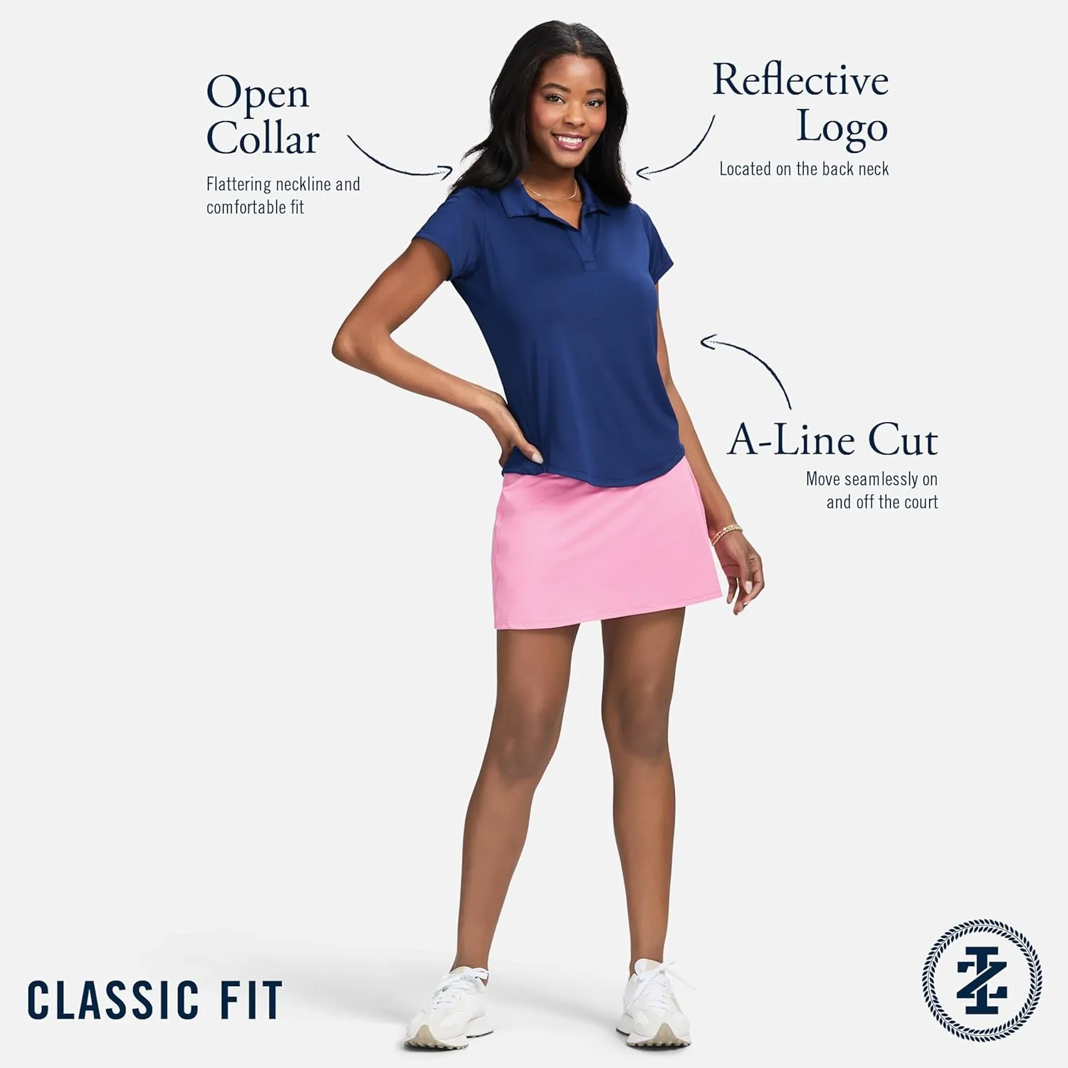 IZOD Women's Polo Shirt Performance Stretch Short Sleeve