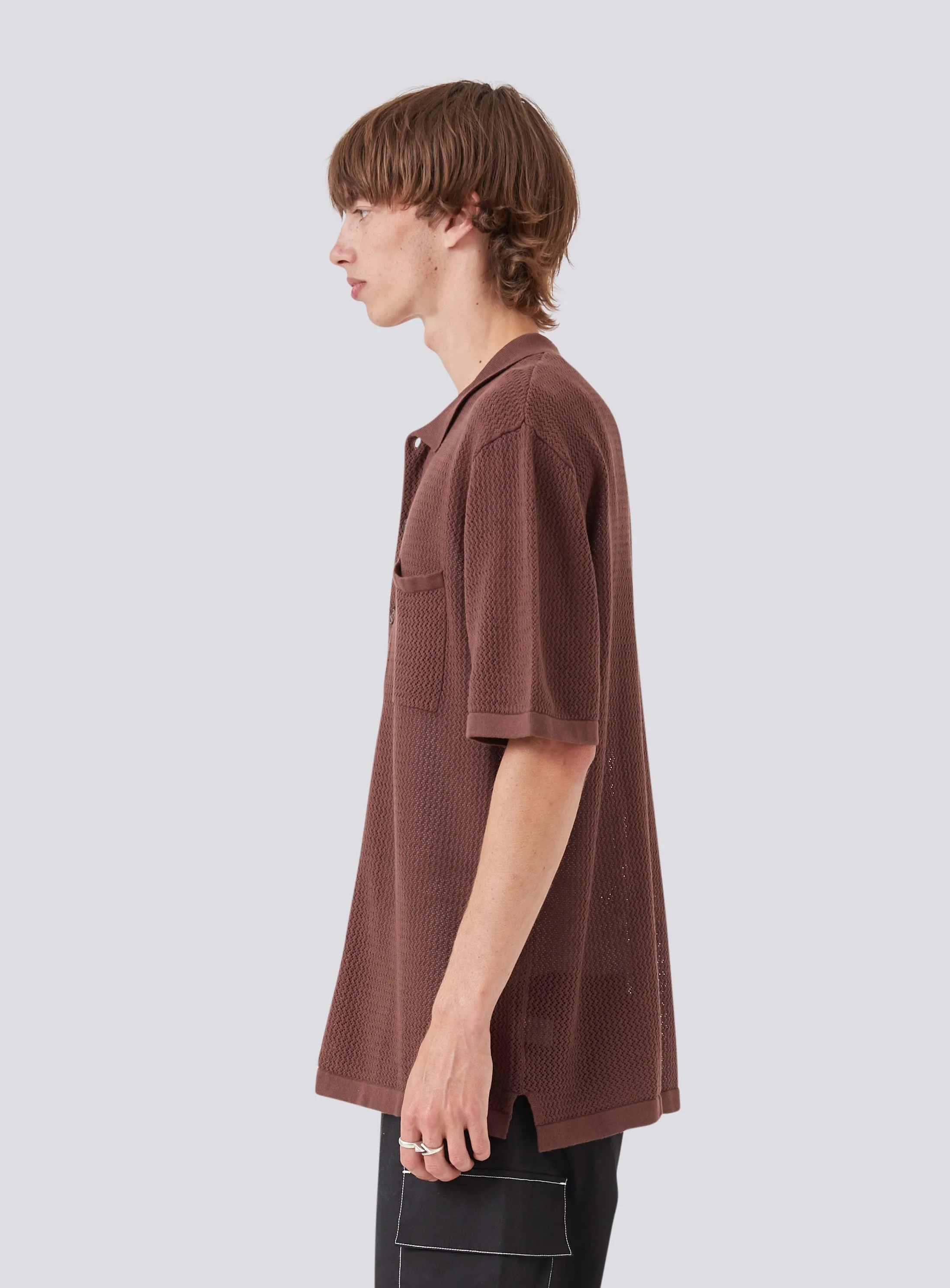 Knit Holiday Shirt Aubergine