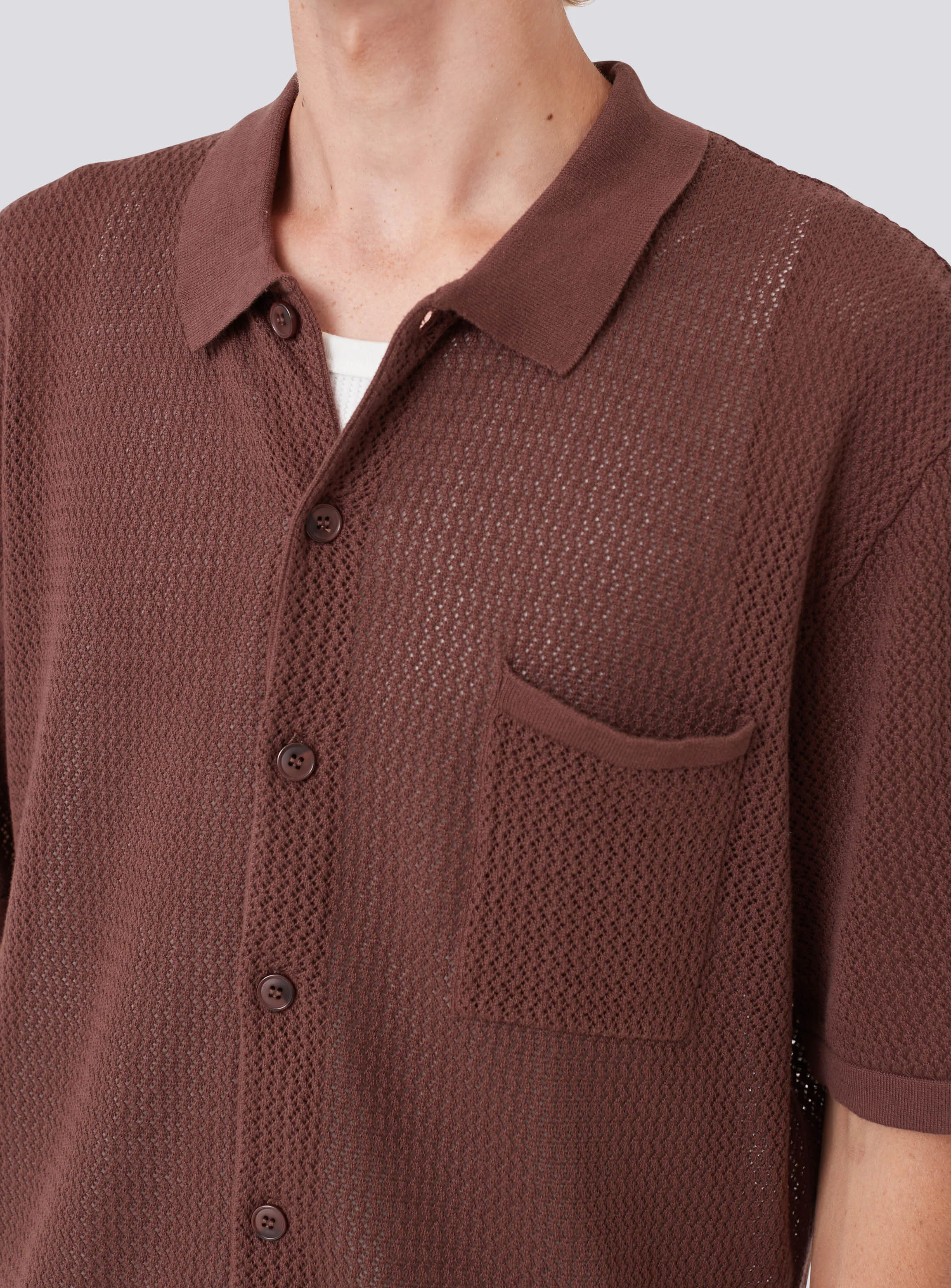 Knit Holiday Shirt Aubergine
