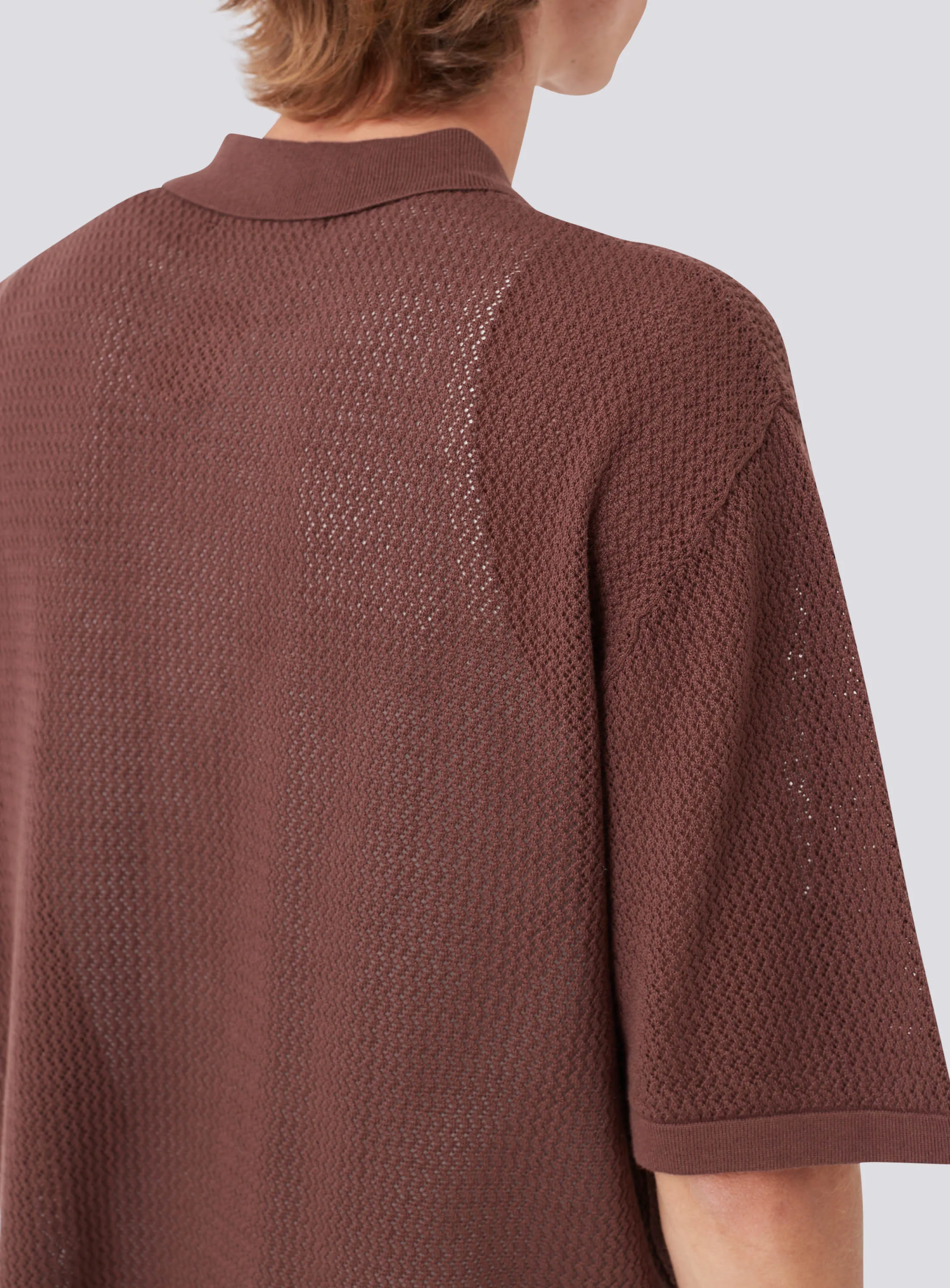 Knit Holiday Shirt Aubergine