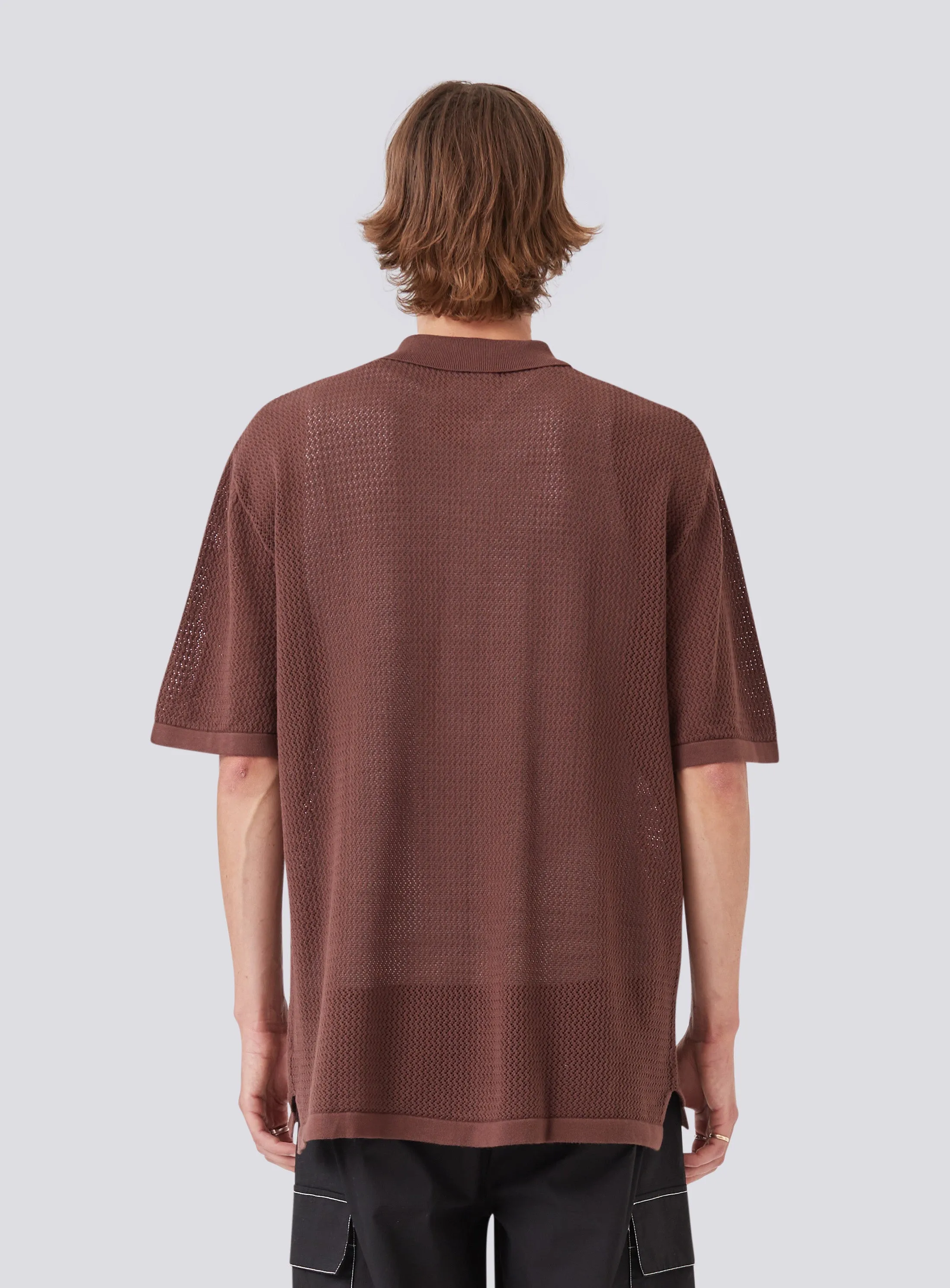 Knit Holiday Shirt Aubergine