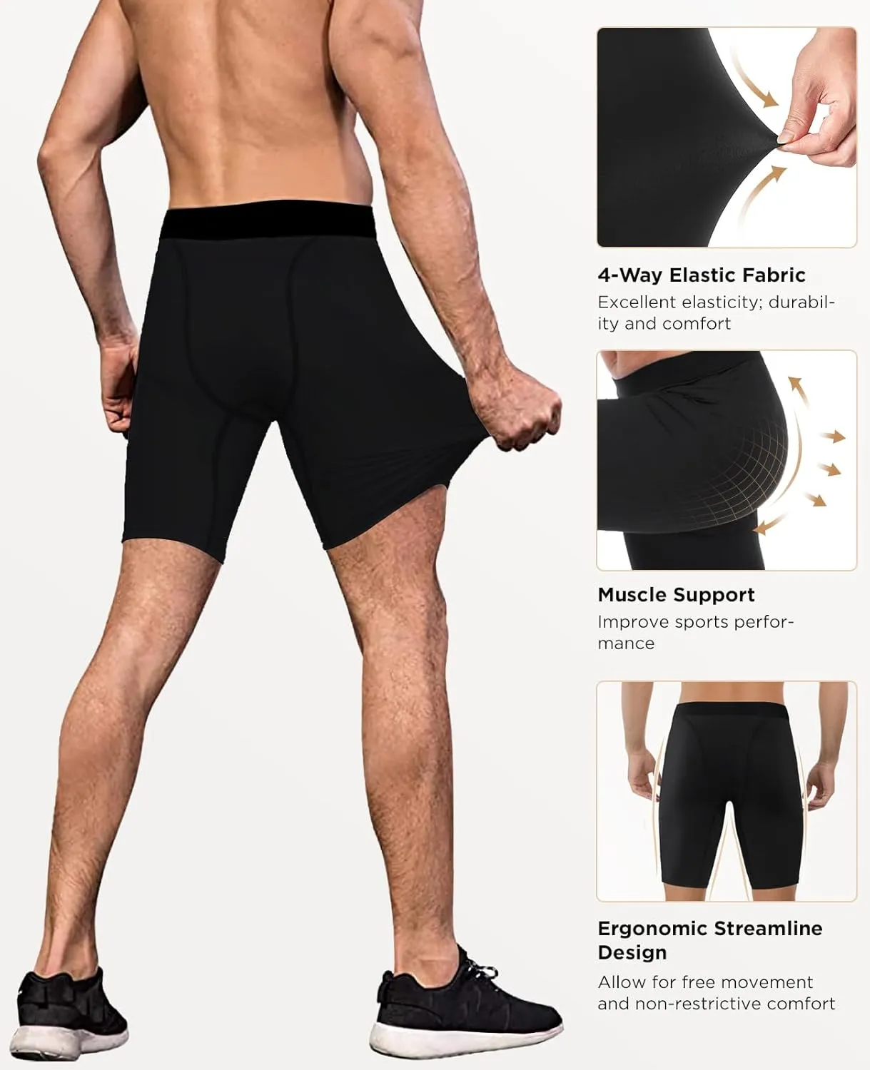Niksa Compression Shorts Men 2/3 Pack, Compression Underwear for Men Athletic Shorts, Running Workout Fitness Shorts