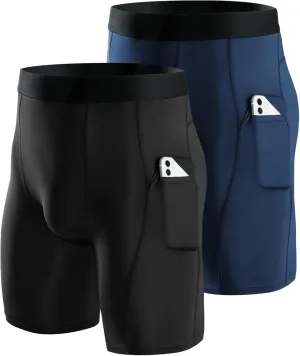 Niksa Compression Shorts Men 2/3 Pack, Compression Underwear for Men Athletic Shorts, Running Workout Fitness Shorts