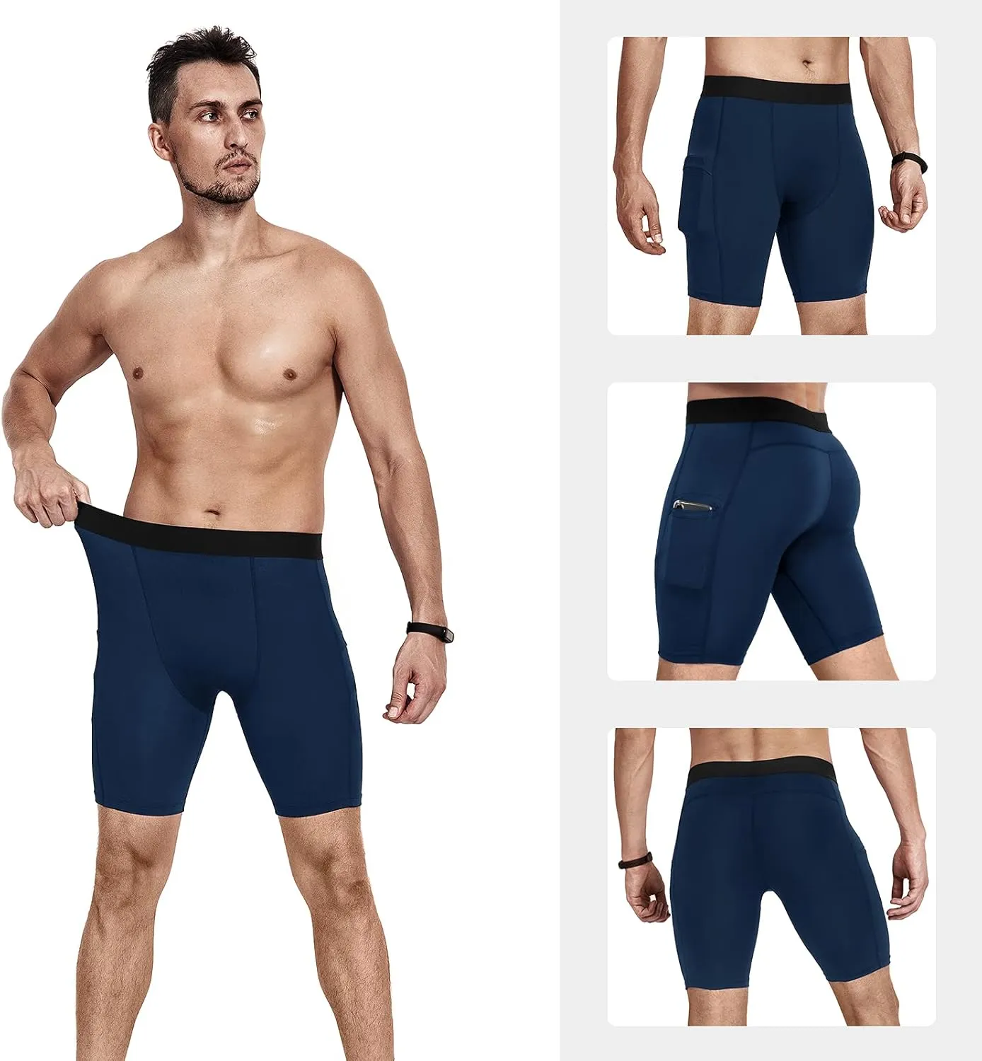 Niksa Compression Shorts Men 2/3 Pack, Compression Underwear for Men Athletic Shorts, Running Workout Fitness Shorts