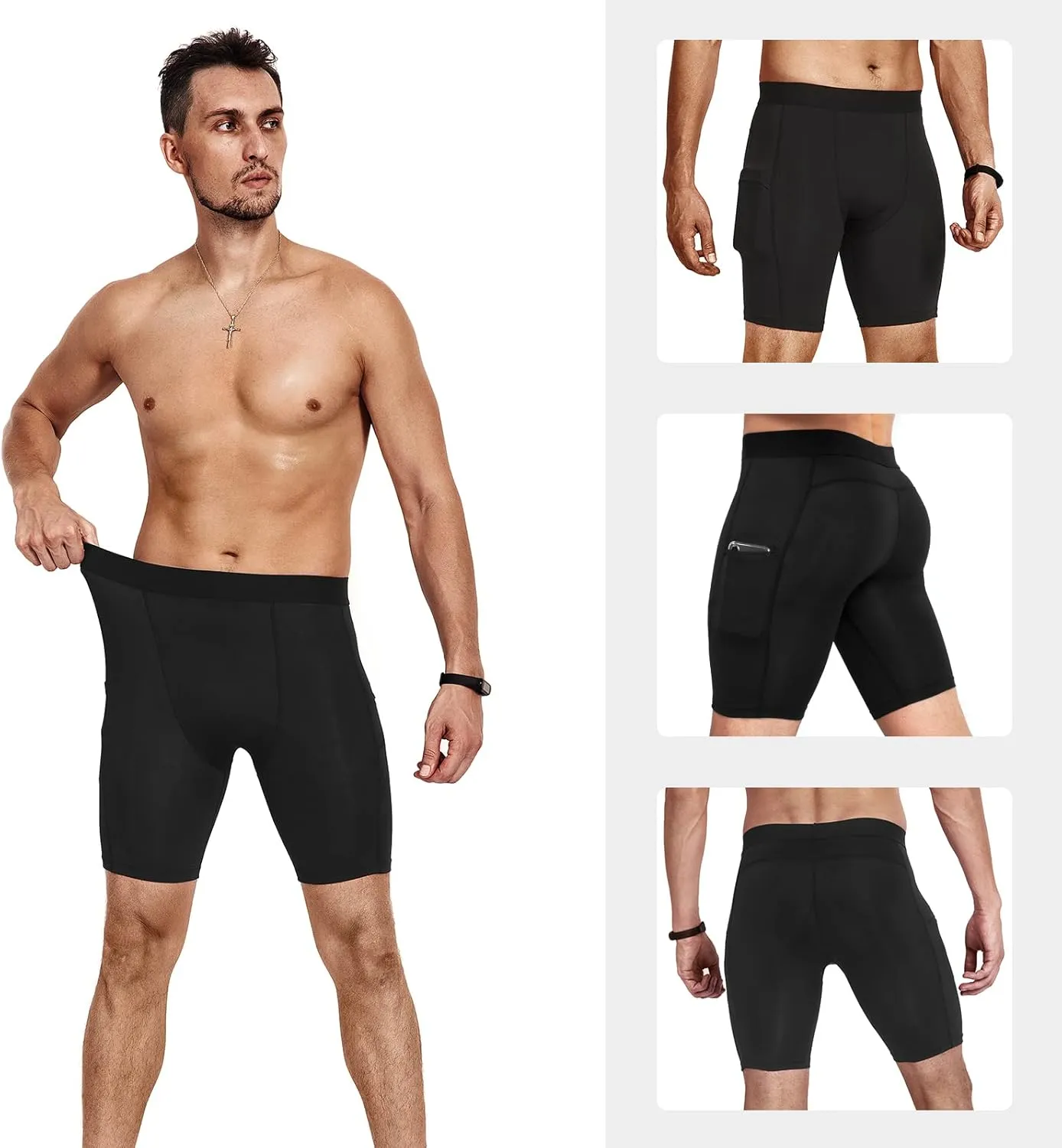 Niksa Compression Shorts Men 2/3 Pack, Compression Underwear for Men Athletic Shorts, Running Workout Fitness Shorts