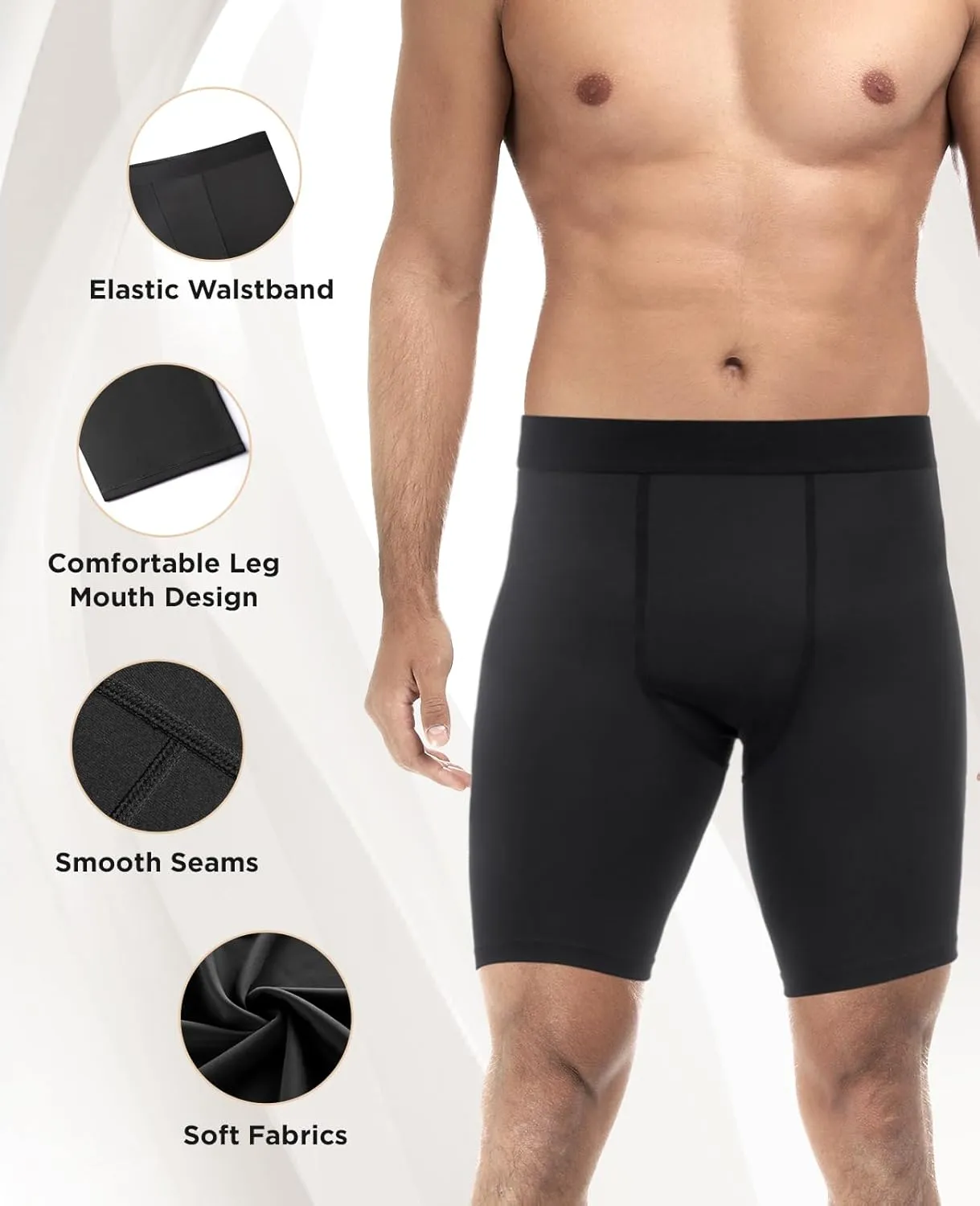 Niksa Compression Shorts Men 2/3 Pack, Compression Underwear for Men Athletic Shorts, Running Workout Fitness Shorts
