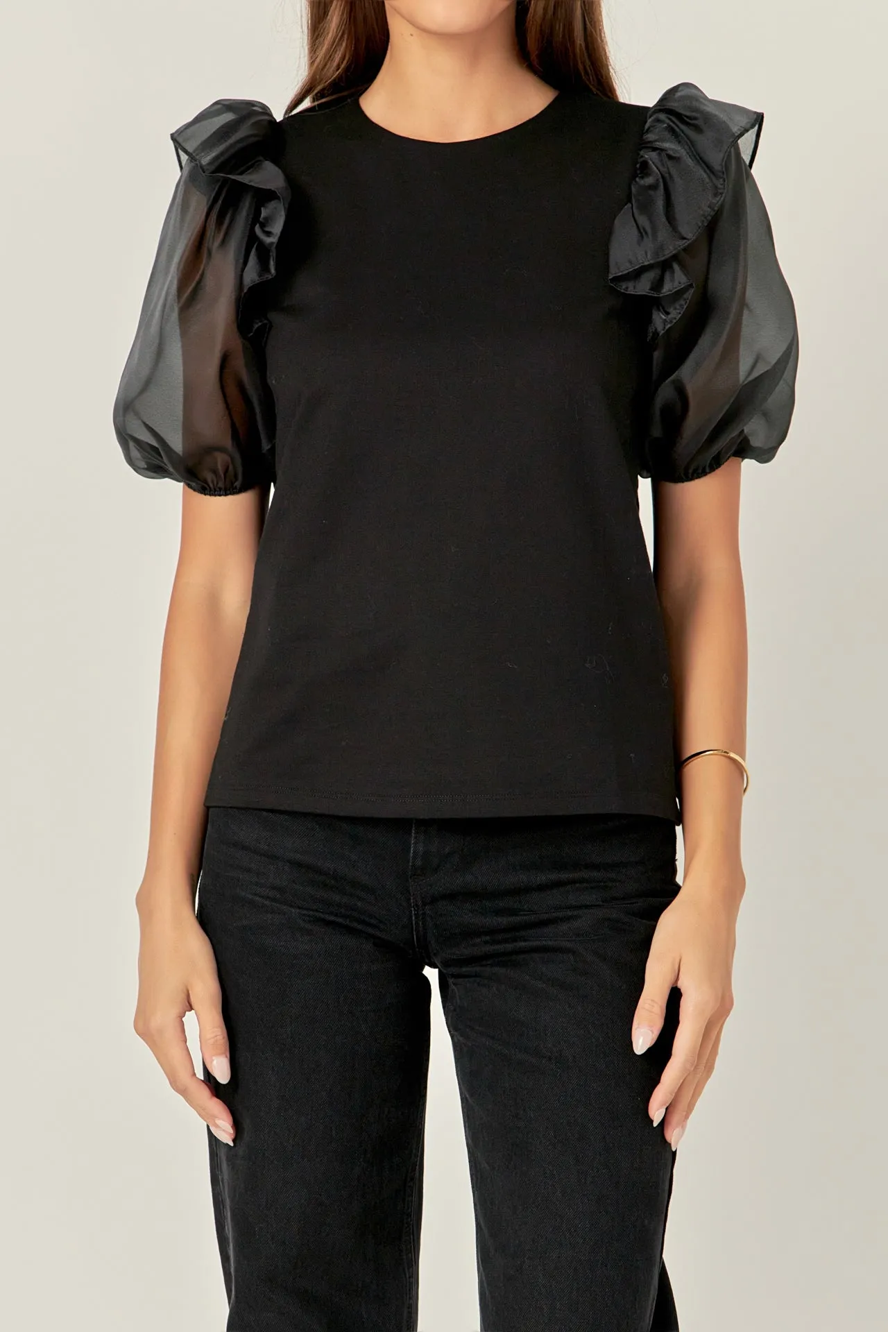 Organza Sleeve Shirt