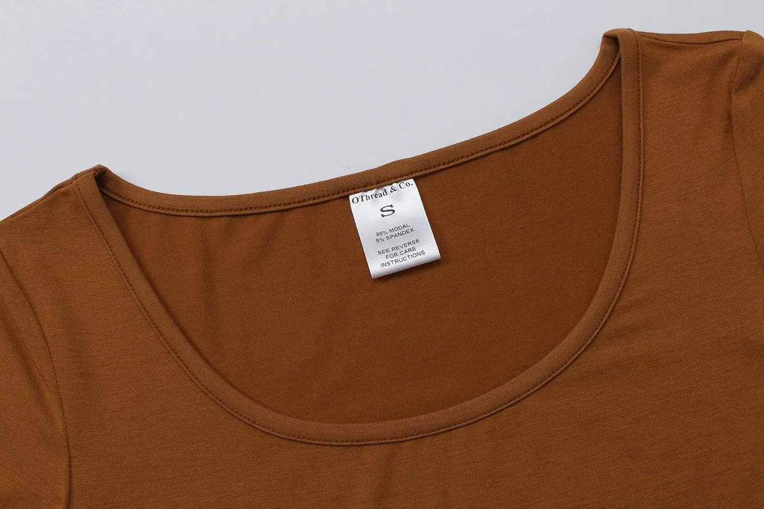 OThread & Co. Women's Basic Crop Tops Stretchy Casual Scoop Neck Cap Sleeve Shirt