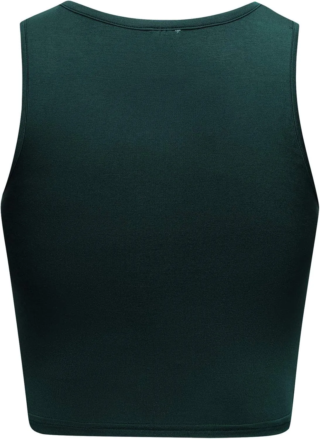OThread & Co. Women's Basic Crop Tops Stretchy Casual Scoop Neck Sleeveless Crop Tank Top