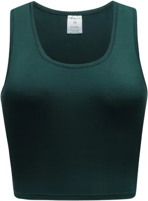 OThread & Co. Women's Basic Crop Tops Stretchy Casual Scoop Neck Sleeveless Crop Tank Top