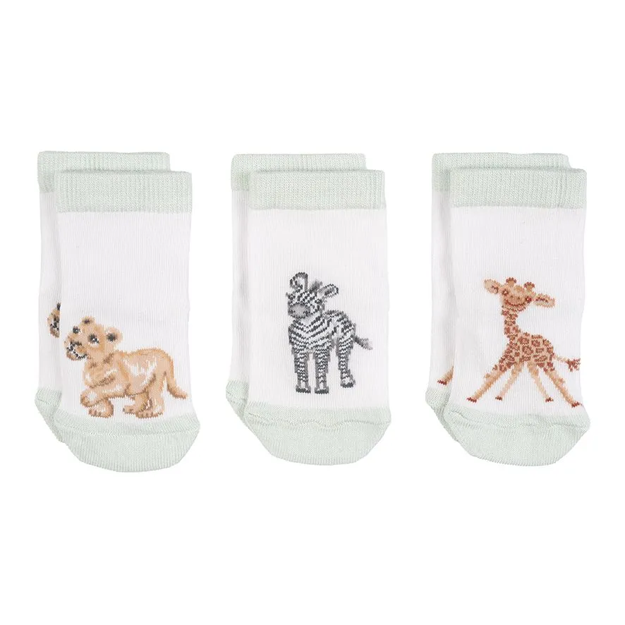 "Little Savannah" African Animals Baby Socks