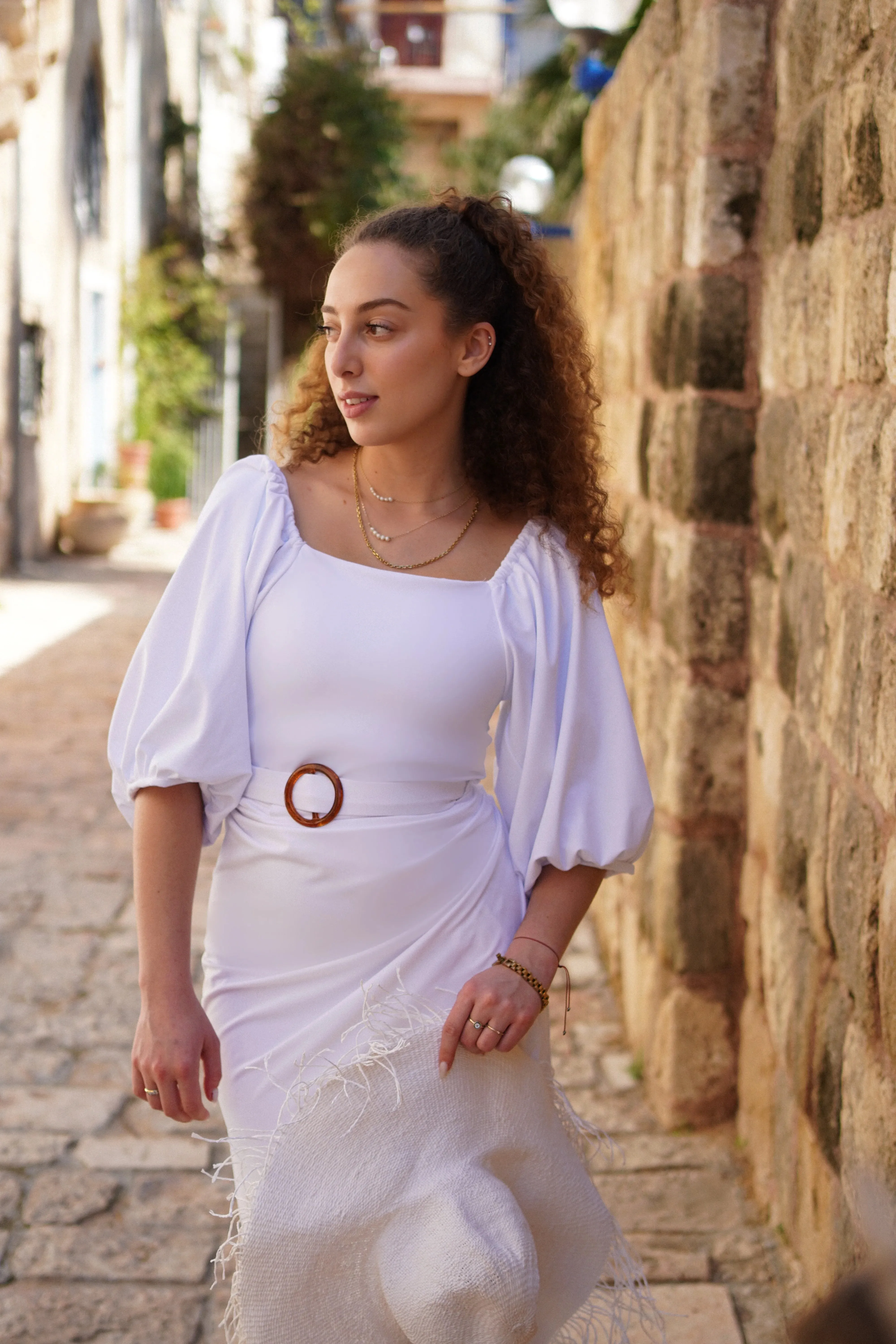 Rachelle Swim Set with Wrap Skirt in White