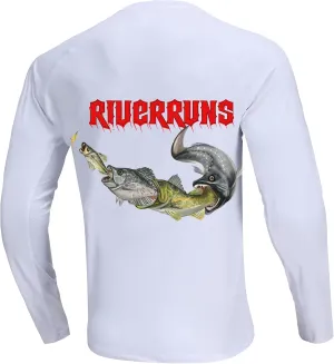 Riverruns Fishing T-Shirt Mens UPF 50  Sun Protection Fishing Shirt Short Sleeve Performance Tee #1006