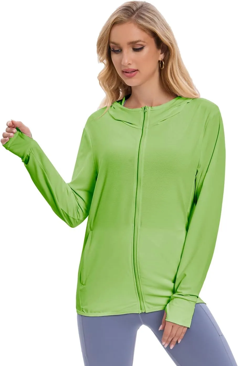 Women's UPF 50  Sun Protection Jacket Long Sleeve Hooded Sun Shirt for Outdoor Sports (with pockets)